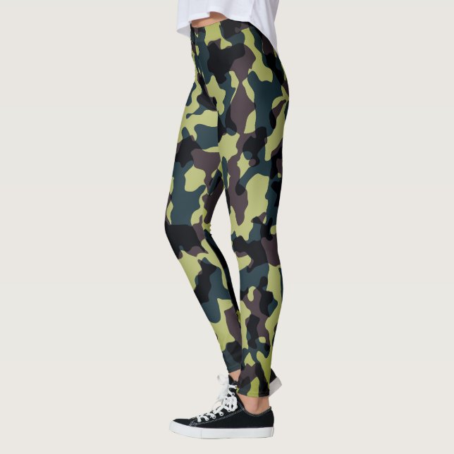 Leggings verdes de Camo - Caneta de ioga tática pa (Esquerda)