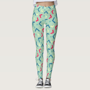 Leggings verdes de pintura de ioga com desempenho