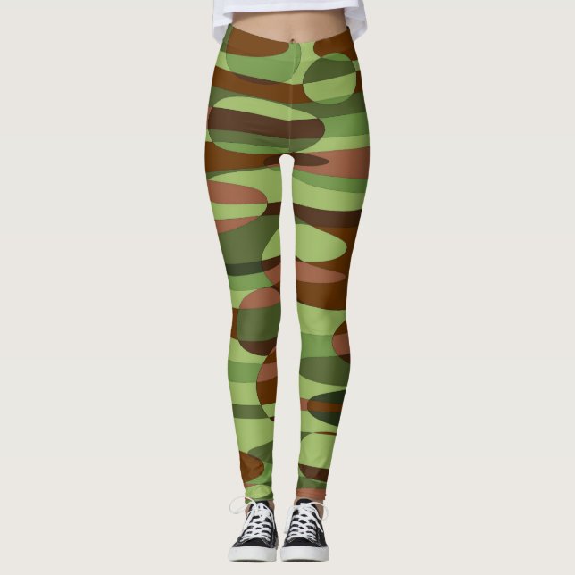 Leggings verdes e marrons militares (Frente)