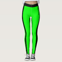 Leggings Verdes e Pretas Fluorescentes Personaliza