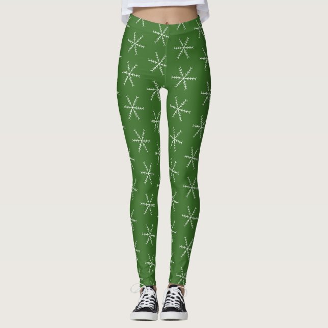 Leggings verdes em floco de neve (Frente)