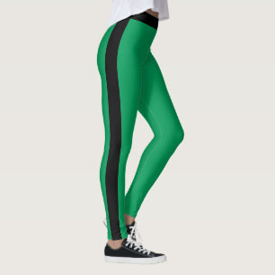 Leggings verdes - Faixa lateral preta - Escolher c