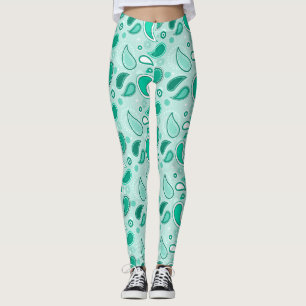 leggings verdes paisley