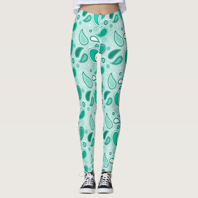leggings verdes paisley (Frente)