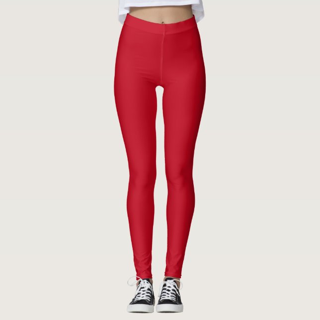 Leggings Vermelhas Carmesim (Frente)