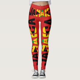 Leggings Vermelhas da bandeira jamaicana