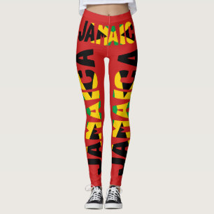 Leggings Vermelhas da bandeira jamaicana