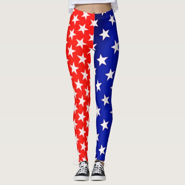 Leggings vermelhas e azuis (Frente)