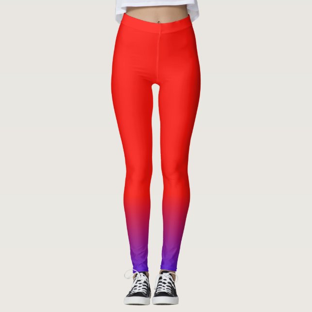 Leggings Vermelhas E Bluo Coloridas (Frente)