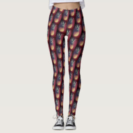 Leggings Vermelhas Funky Deliciosas de Abacaxi