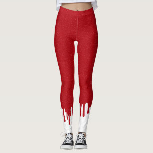 Leggings Vermelhas Personalizadas com Brilho e Pin