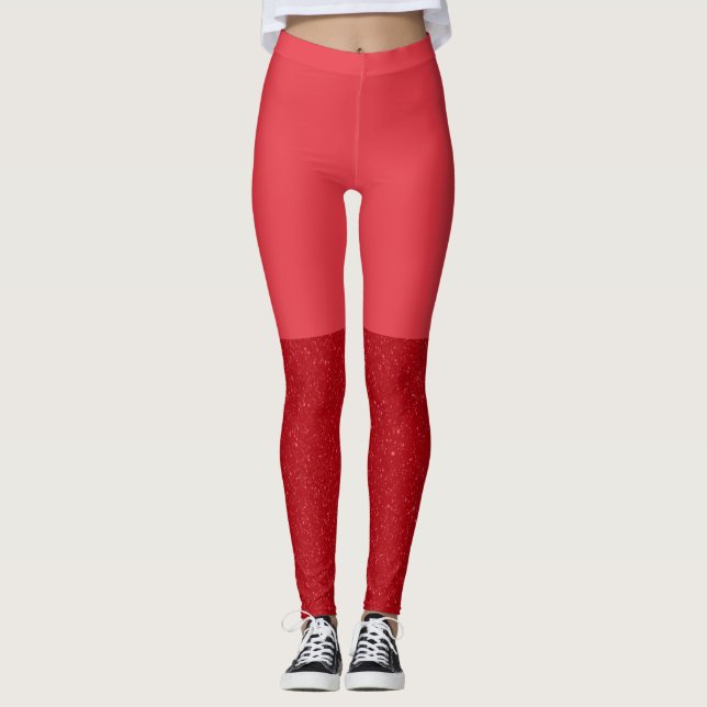 Leggings Vermelhas Tomate com Gradiente e Pontos (Frente)