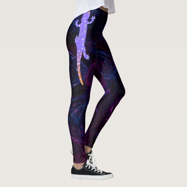 Leggings vibrantes inspirados em répteis com lagar (Direita)