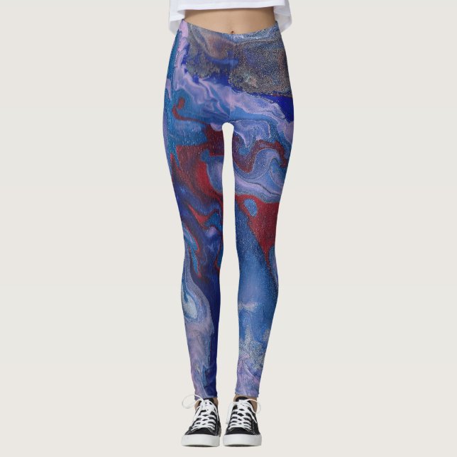 Leggings Violeta Abstrato Vibrante para Vape (Frente)