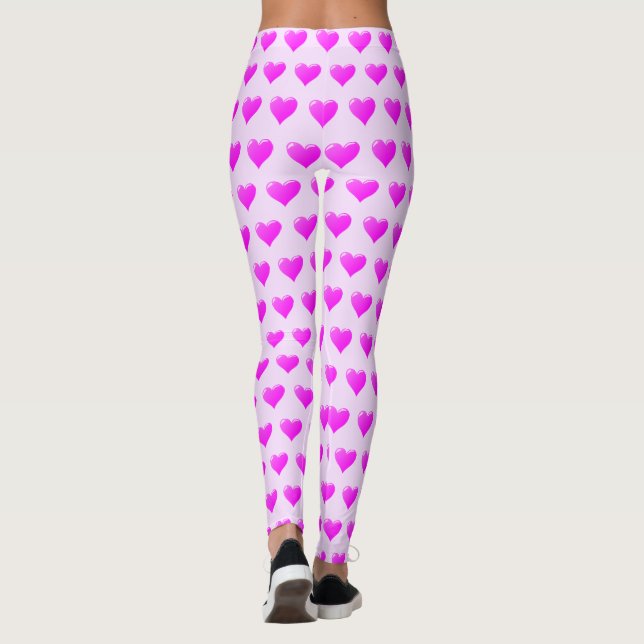 Leggings violetas roxas com corações (Verso)