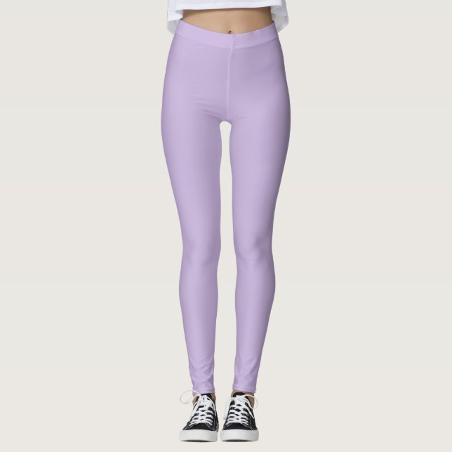Leggings violetas suaves de cor de tendência (Frente)