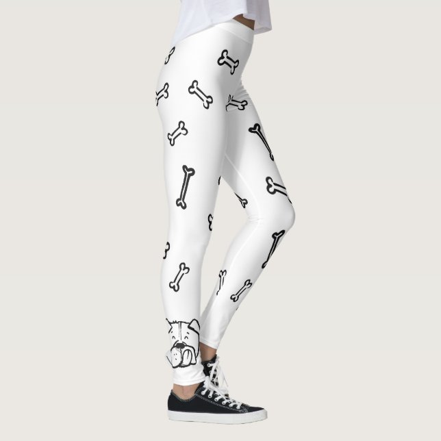 Leggings with english bulldog and bones pattern (Direita)