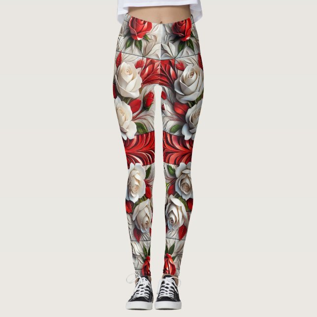 Leggings with English Rosa Design (Frente)
