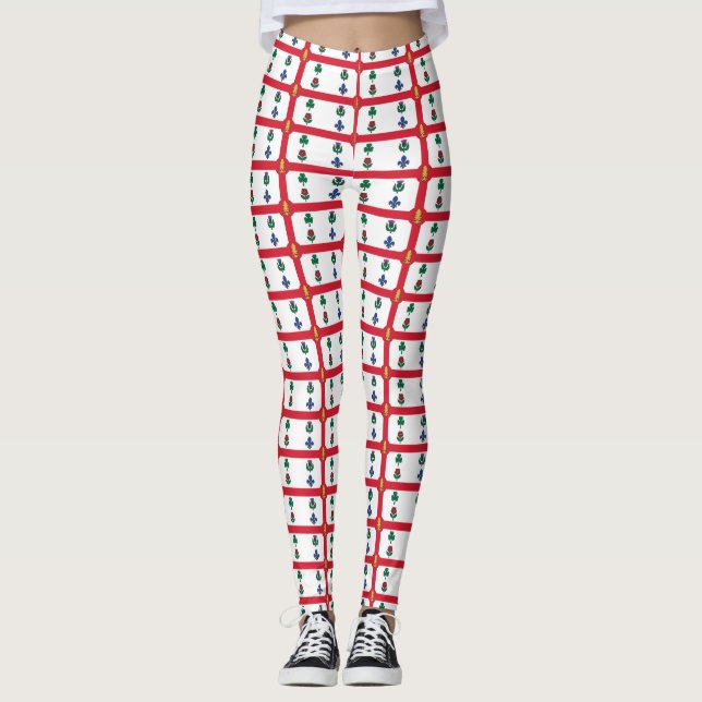 Leggings with flag of Montreal, Canada (Frente)