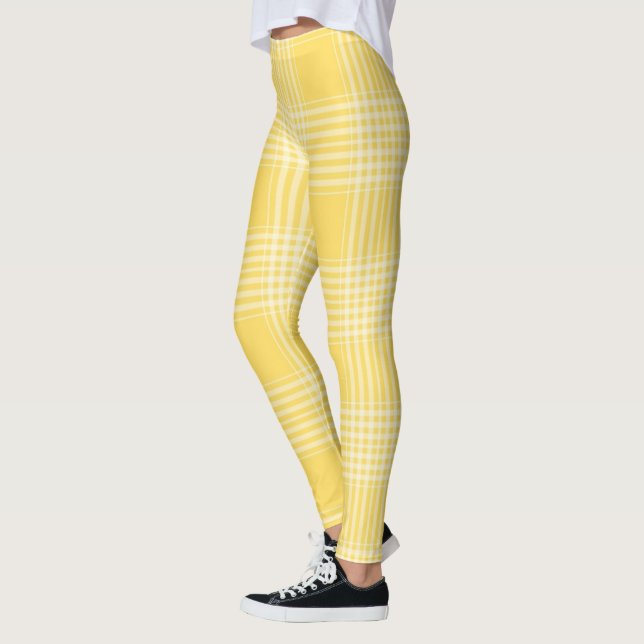 Leggings - Xadrez amarela feminino (Esquerda)