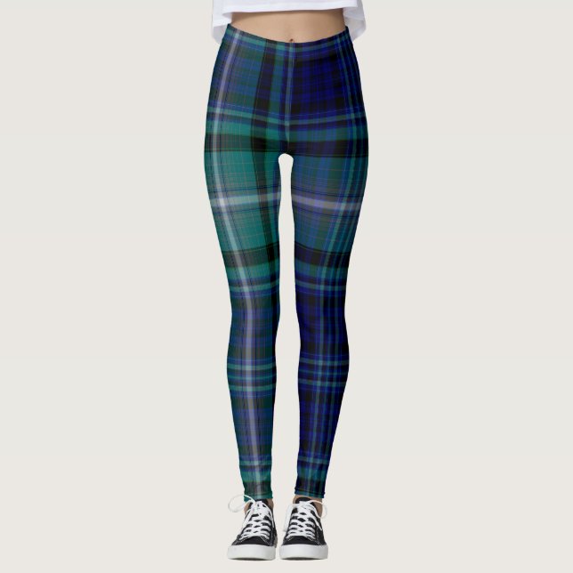 Leggings - Xadrez Azul e Verde (Frente)