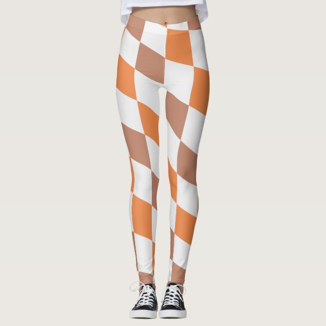 Leggings Xadrez de Moda Feminina de Outono (Frente)