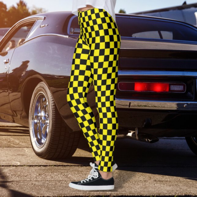 Leggings Xadrez Preto e Amarelo (Criador carregado)