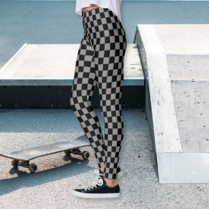 Leggings Xadrez Preto e Cinza
