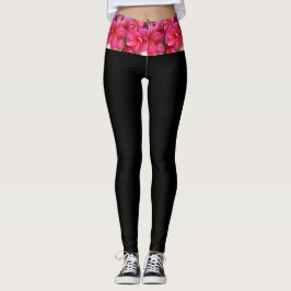 Leggings yoga de plumeria rosa havaiana