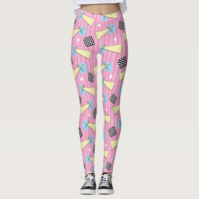Leggings Yoga do estilo Synthwave/Vaporwave (Frente)