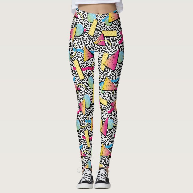 Leggings Yoga do estilo Synthwave/Vaporwave (Frente)
