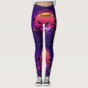 Leggings Yoga do estilo Synthwave/Vaporwave
