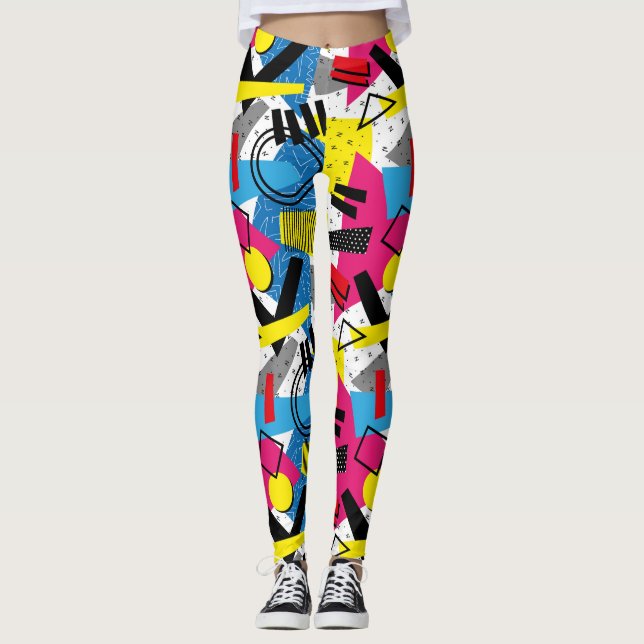 Leggings Yoga do estilo Synthwave/Vaporwave (Frente)