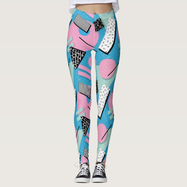 Leggings Yoga do estilo Synthwave/Vaporwave (Frente)