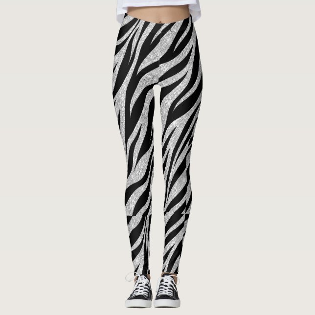 Leggings Zebra Prata (Frente)