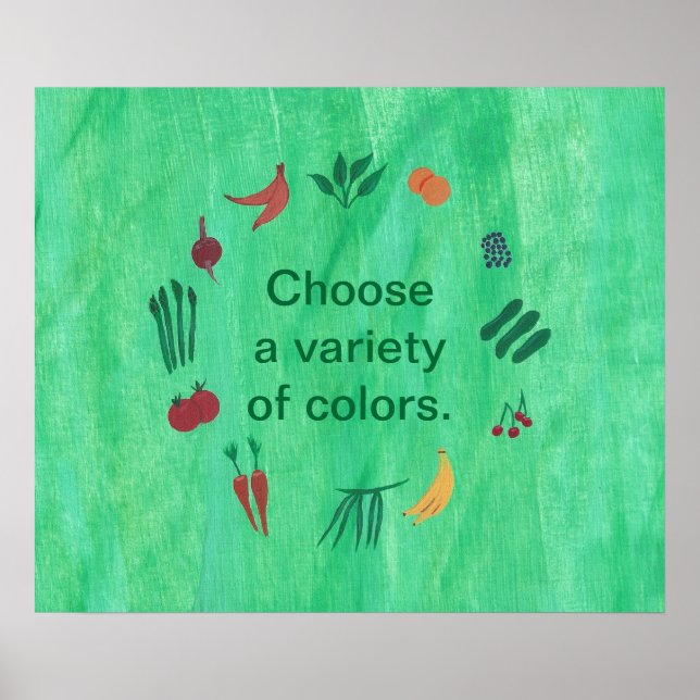 Legumes Frutas Escolha Variedade de Cores Posters (Frente)
