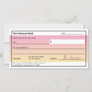 Lei de Atração do Cartão-Plana de Verificação Rosa
