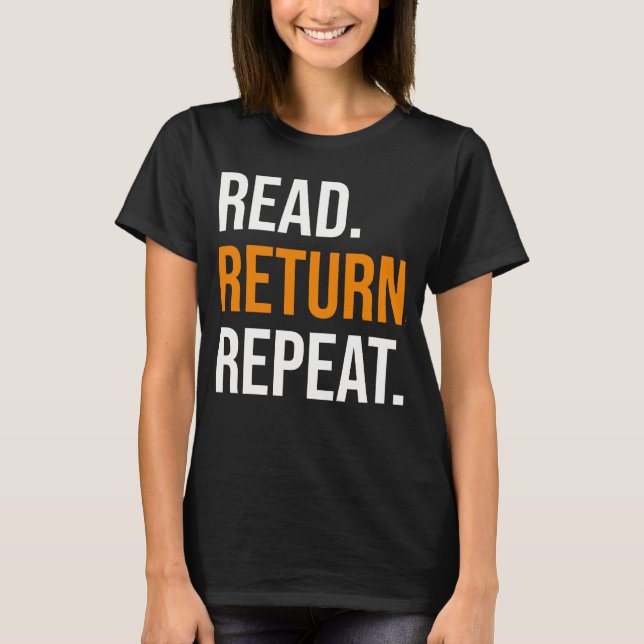 Leia Devolva Repita, camisa de amante de livro, Ca (Frente)