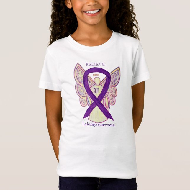Leiomiosarcoma (LMS) Sensibilização Camisa Anjo Fi (Frente)