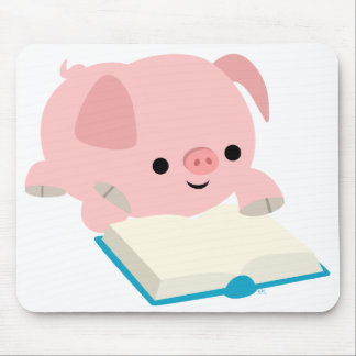 Leitão bonito Mousepad da leitura dos desenhos