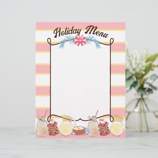 Leite bolinhos de Natal bolo cardápio personalizad (Em pé/Frente)