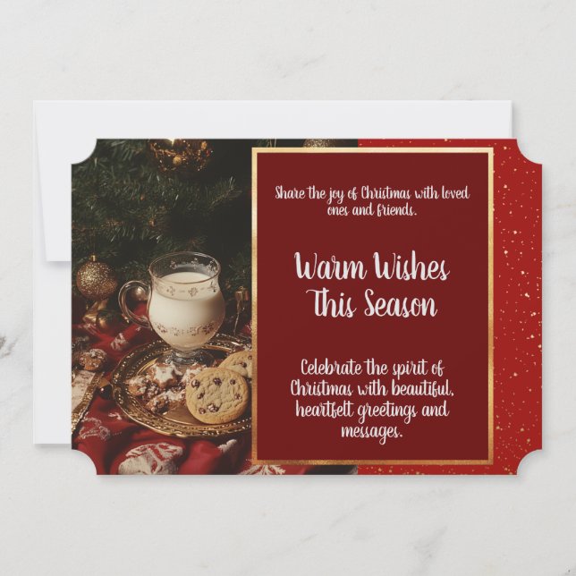 Leite Clássico e Cartão de Férias Planas de Cookie (Frente)