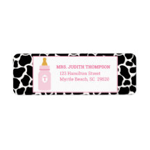 Leite de coca cor-de-rosa monograma com etiqueta d