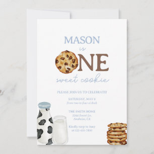 Leite e Biscoitos Primeiro Convite de aniversário