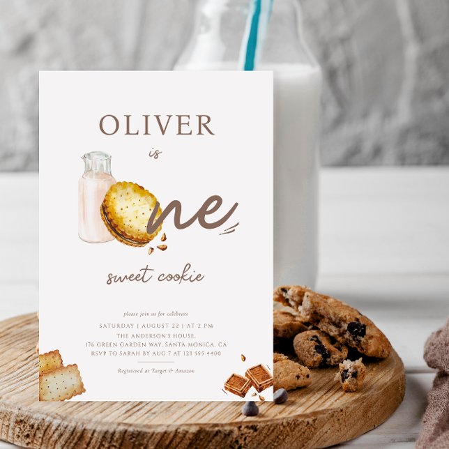 Leite e Cookies Primeiro Convite de aniversário (Criador carregado)