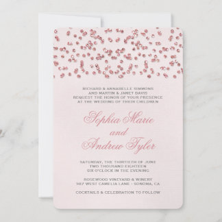 Leitura Cor-de-rosa Confetti Convite para Casament