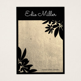 Leitura de Letra com Script Floral Preto Dourado E