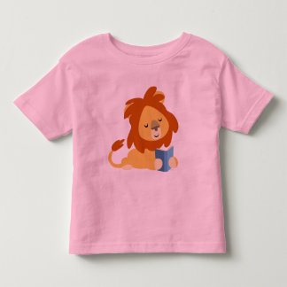 Leitura de T-shirt infantil do Leão de Cartoon