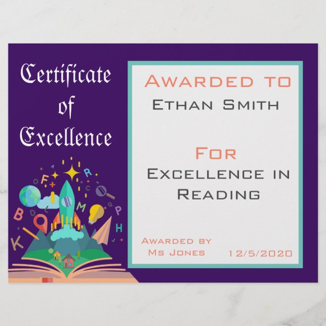 Leitura do certificado de Prêmio Fornecimentos de  (Frente)