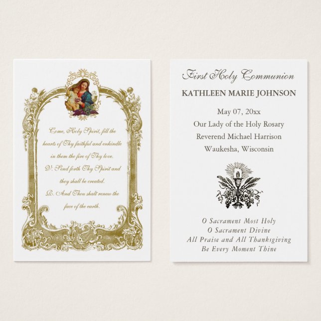 Lema Primeira Comunhão Recordação Santa  (Frente & Verso)